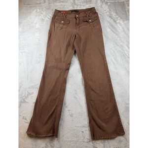 Hot Kiss Pants Women's Size 5, Front Pockets, Low Rise, Flare, Stretch Brown